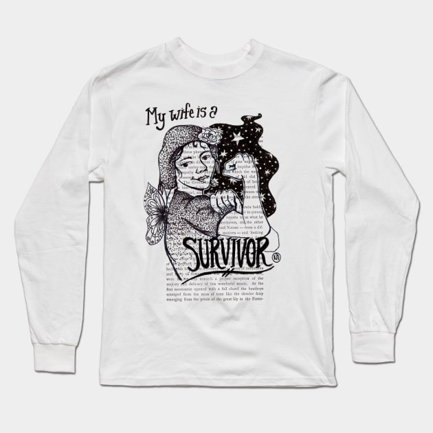 My Wife is a Survivor Long Sleeve T-Shirt by Polkadotdreamer